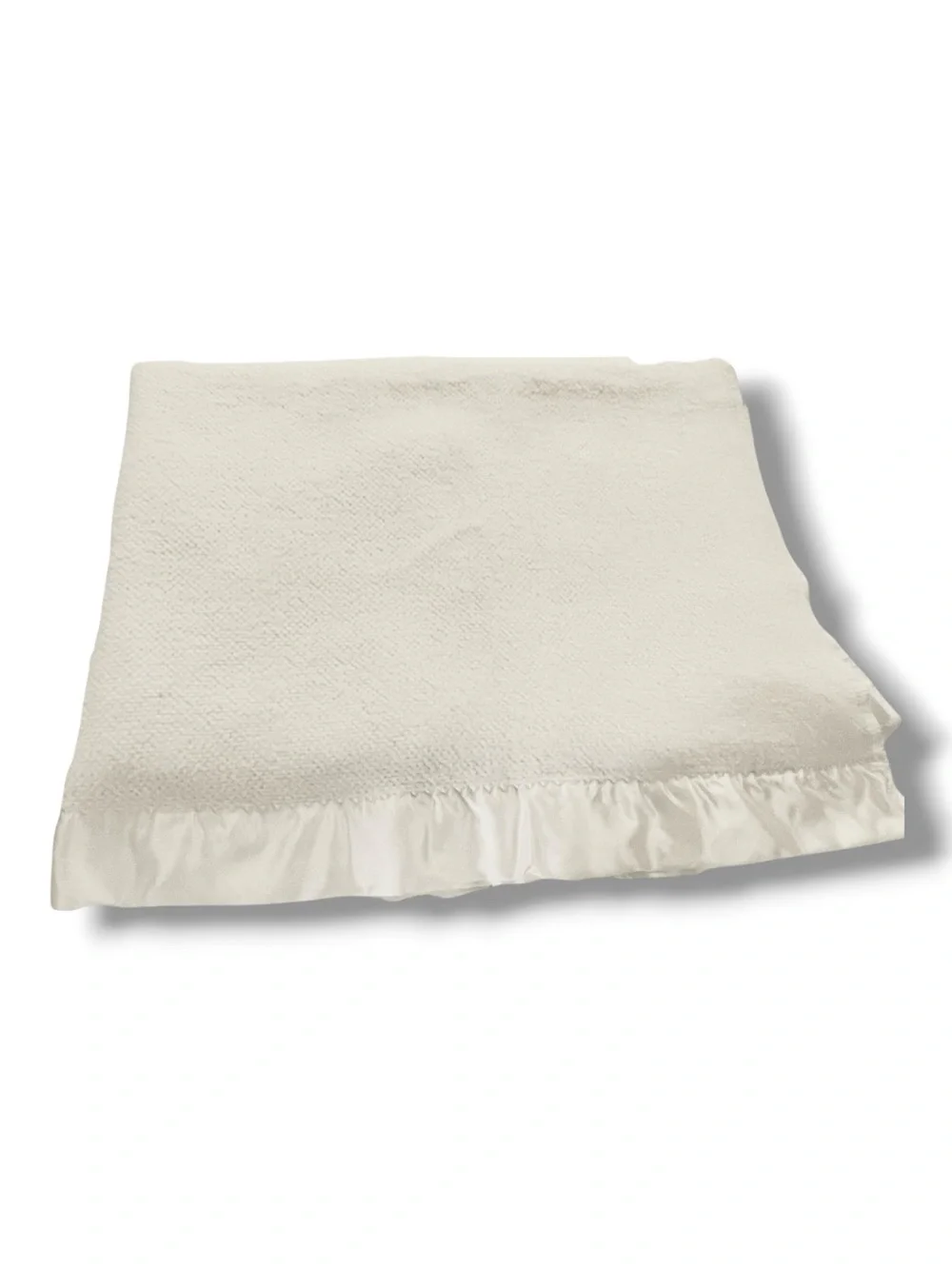 Fieldcrest twin size blanket, vintage, acrylic with satin trim, soft and warm
